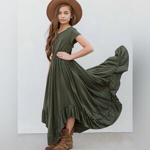 Joyfolie Forest Green Backless Dress